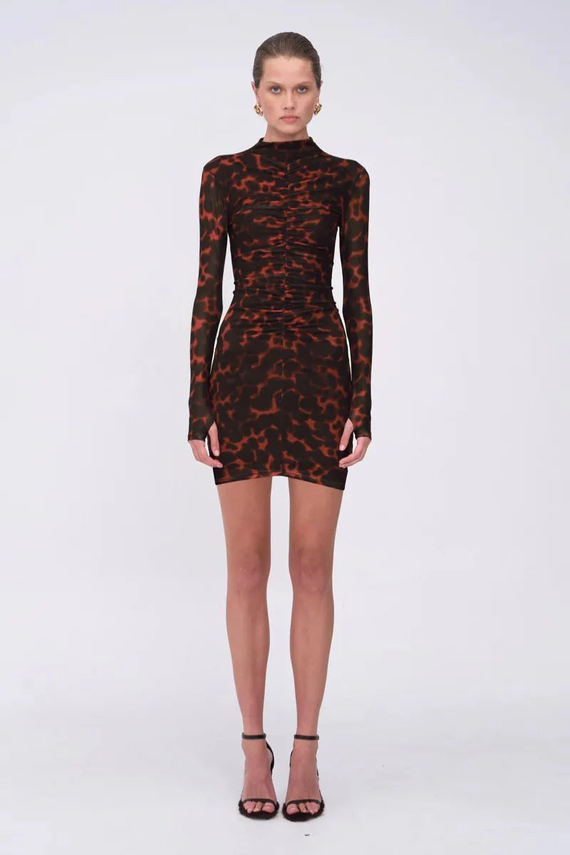REMI TORTOISESHELL MINI DRESS