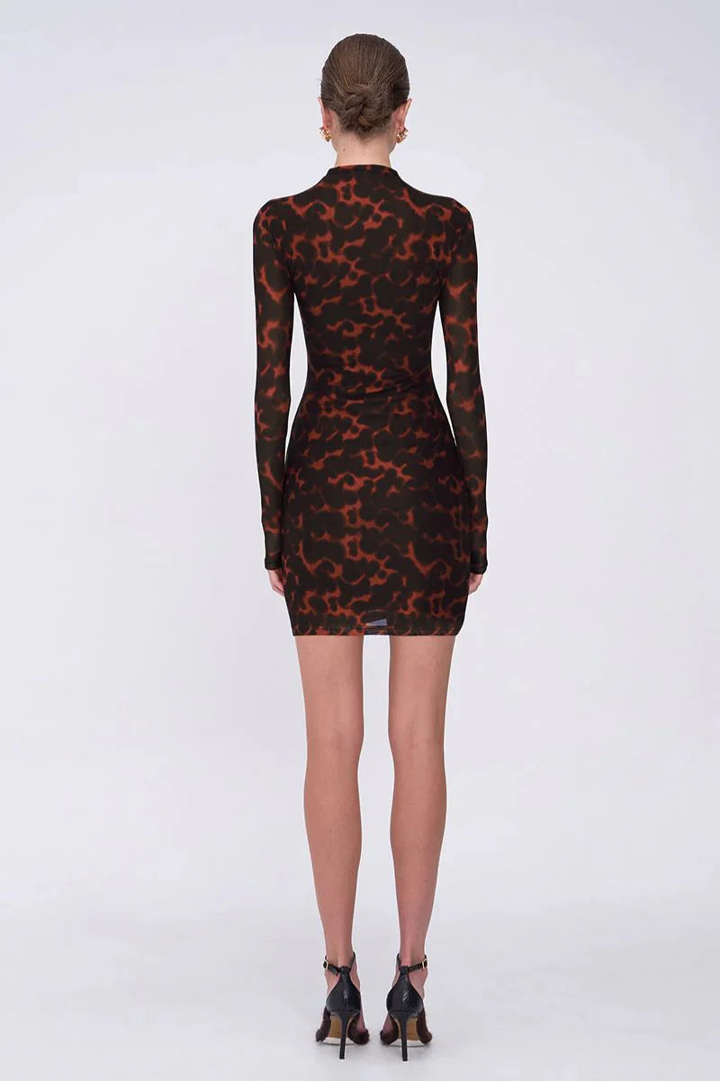 REMI TORTOISESHELL MINI DRESS