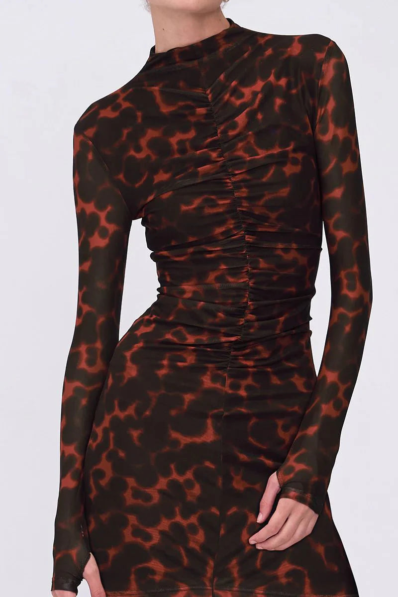 REMI TORTOISESHELL MINI DRESS