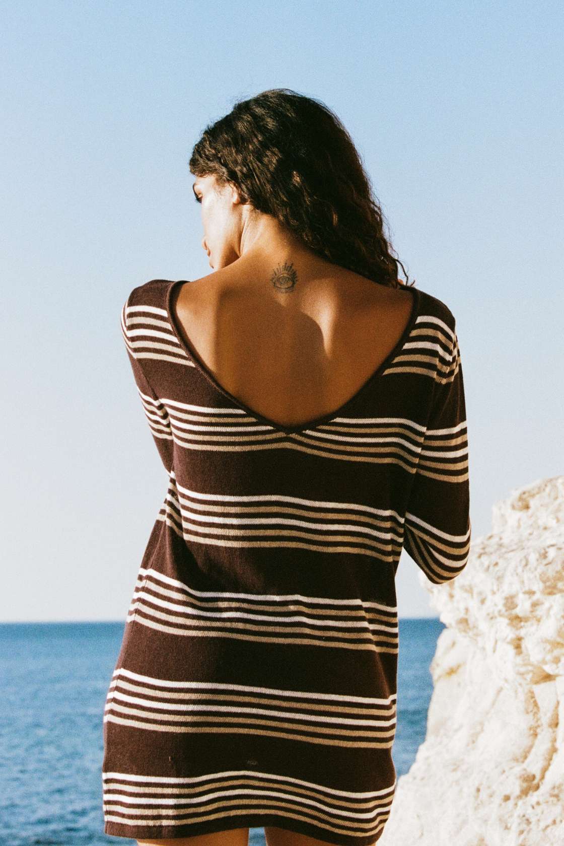 1W03966 NIA LONG SLEEVE MINI-ESPRESSO STRIPE