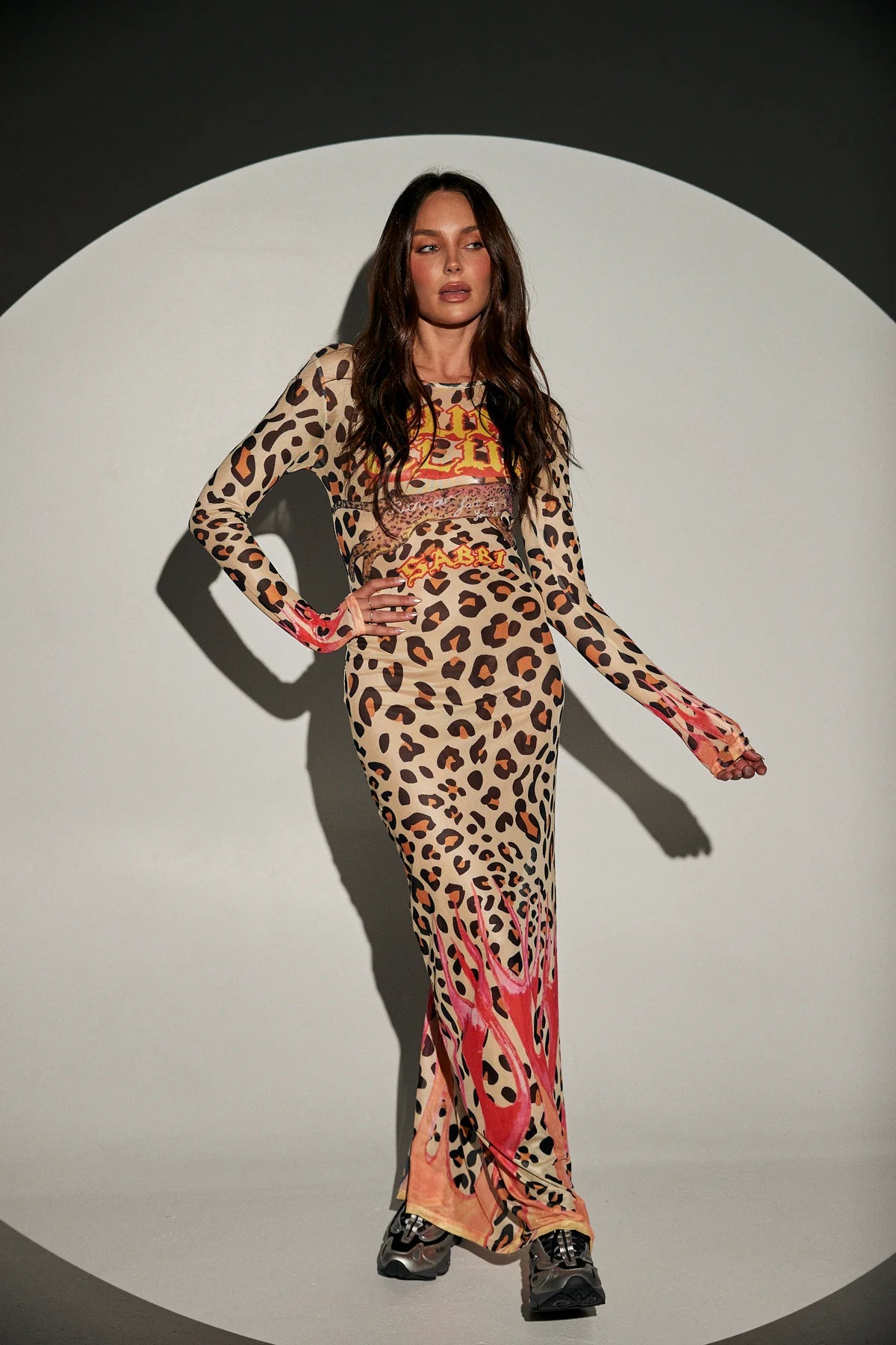 THE RUN CLUB MESH DRESS - LEOPARD