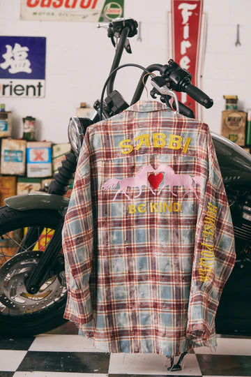 HORSE POWER FLANNEL - BURGUNDY