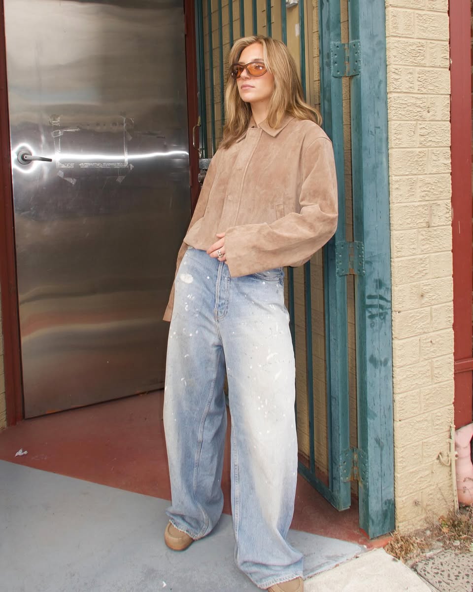 ANA SUEDE BOMBER JACKET -TOFFEE