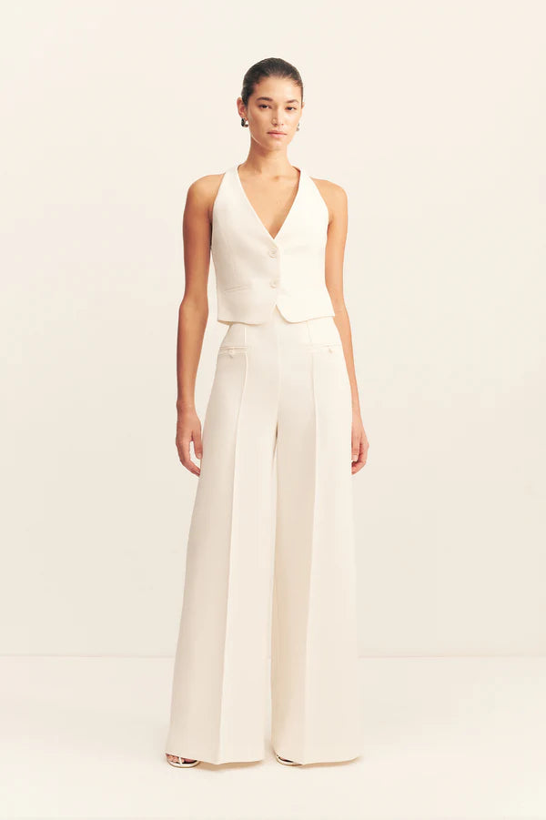 HIGH WAISTED LEG PANT AMURA -CREAM