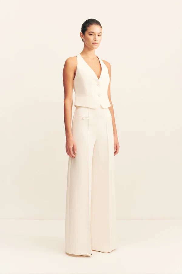 HIGH WAISTED LEG PANT AMURA -CREAM
