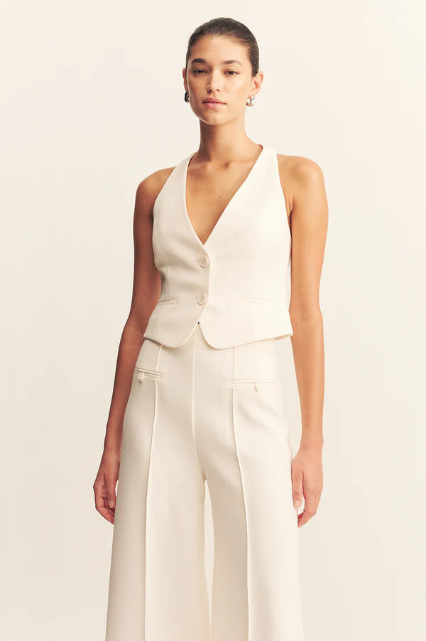 HIGH WAISTED LEG PANT AMURA -CREAM