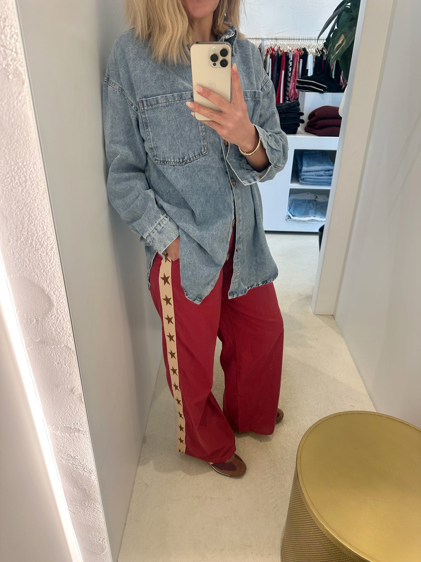 680-1 BROWN STAR RACER PANTS - BURG