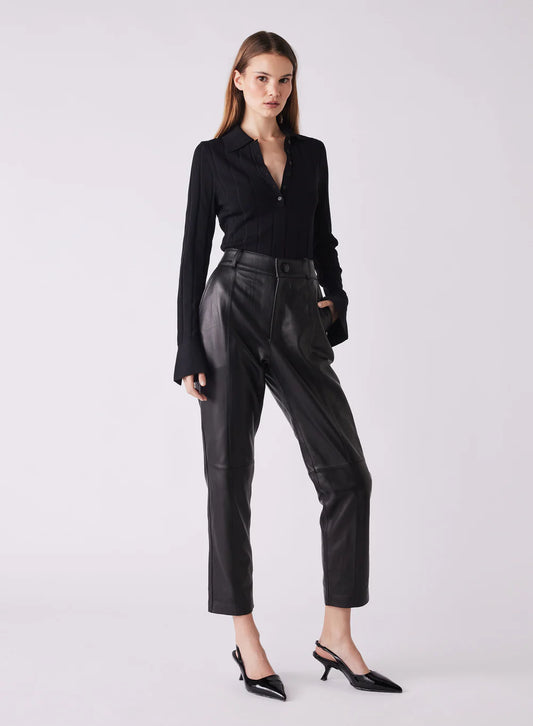 AVENUE BUTTON SWEATER - BLACK