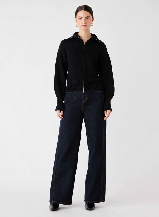 ELEVATION ZIP CARDI - BLACK