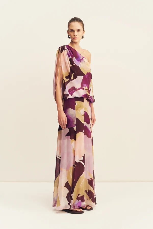 OFF SHOULDER MAXI DRESS - LILAC BLOOM