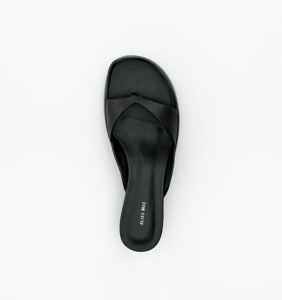 AFFINA BLACK LEATHER HEEL