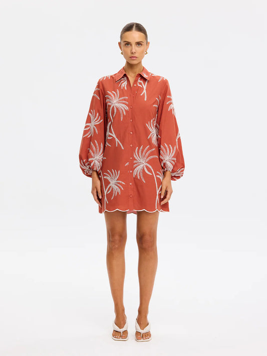 AMAYA MINI DRESS - RUST