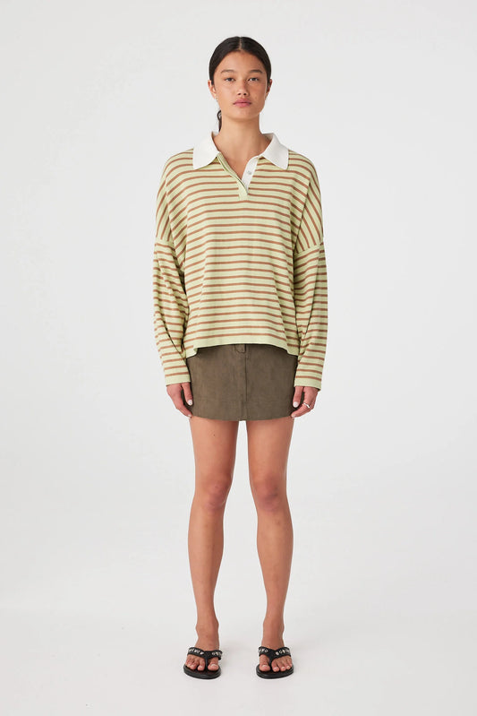 RAYNE KNIT JERSEY - CELERY AND PECAN