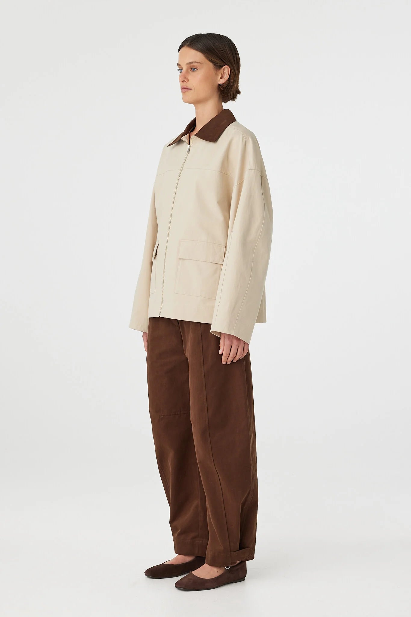 RORY JACKET-BEIGE AND ESPRESSO (1X02692)