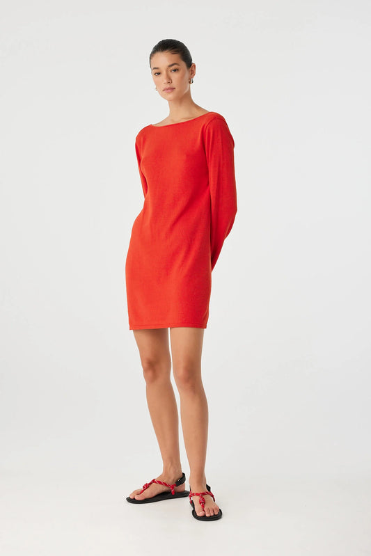 PALOMA DRESS-CHERRY RED