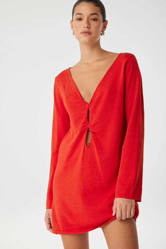 PALOMA DRESS-CHERRY RED