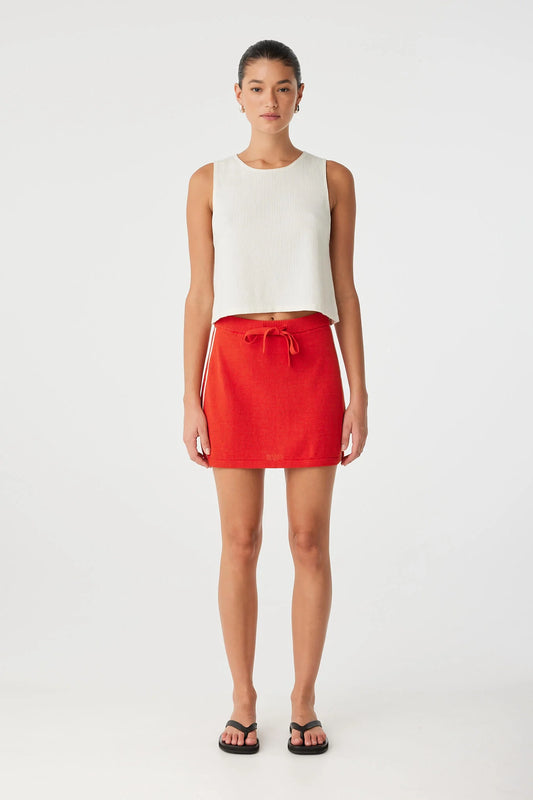 PIPPA MINI SKIRT-CHERRY RED