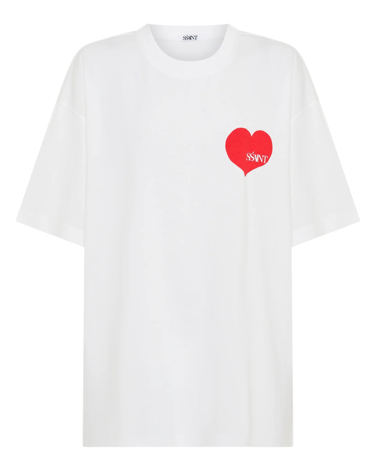 HEART TEE - WHITE W/ RED HEART