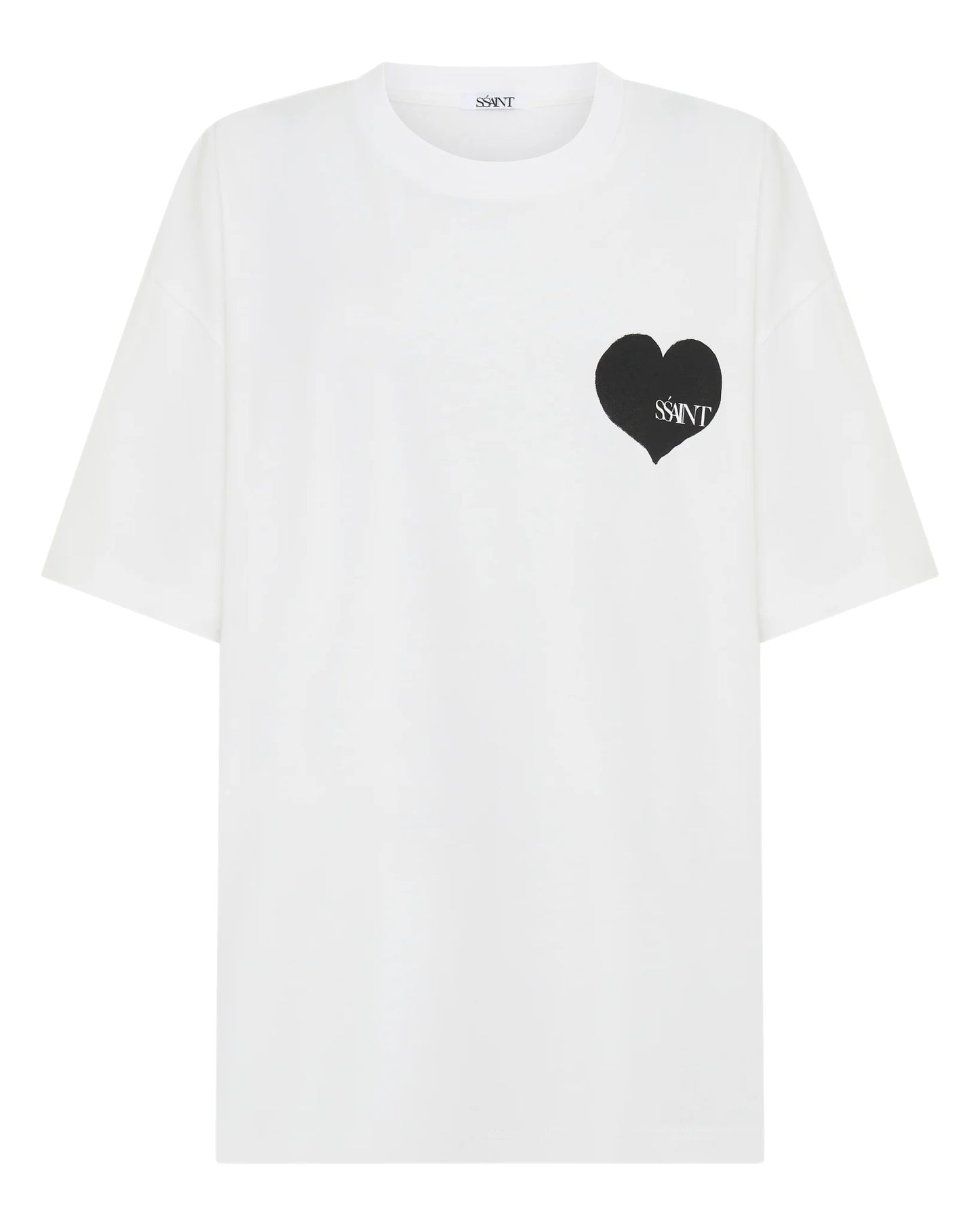 HEART TEE - WHITE W/ BLACK HEART