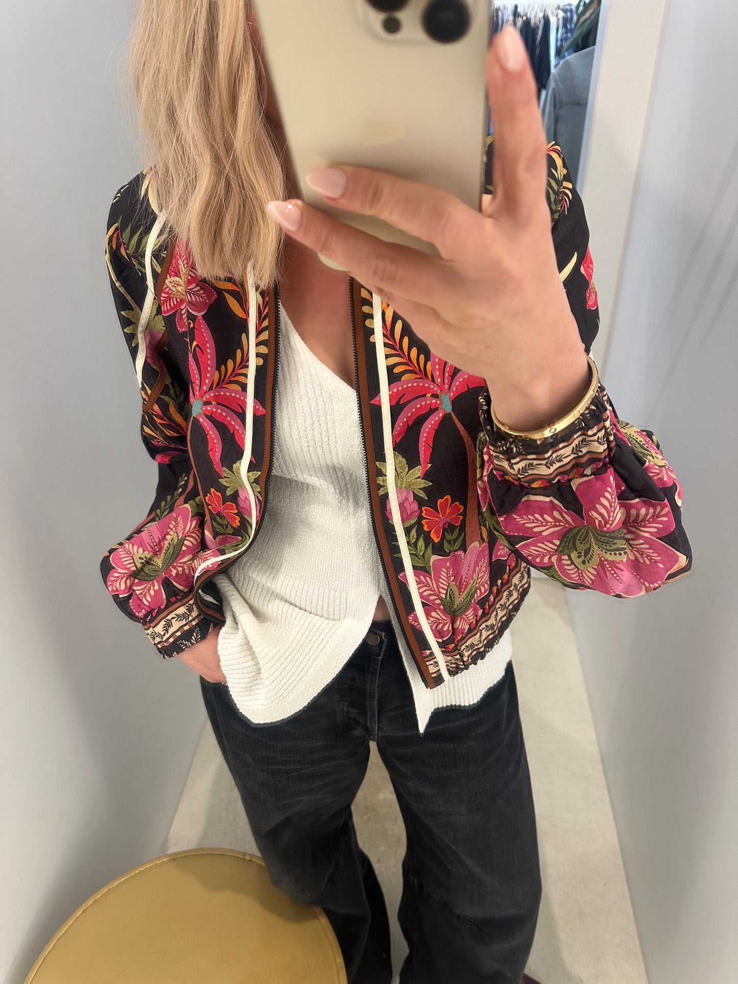 OW52001ANL-ARABELLA REVERSIBLE PLACEMENT PRINT DOBBY JACKET