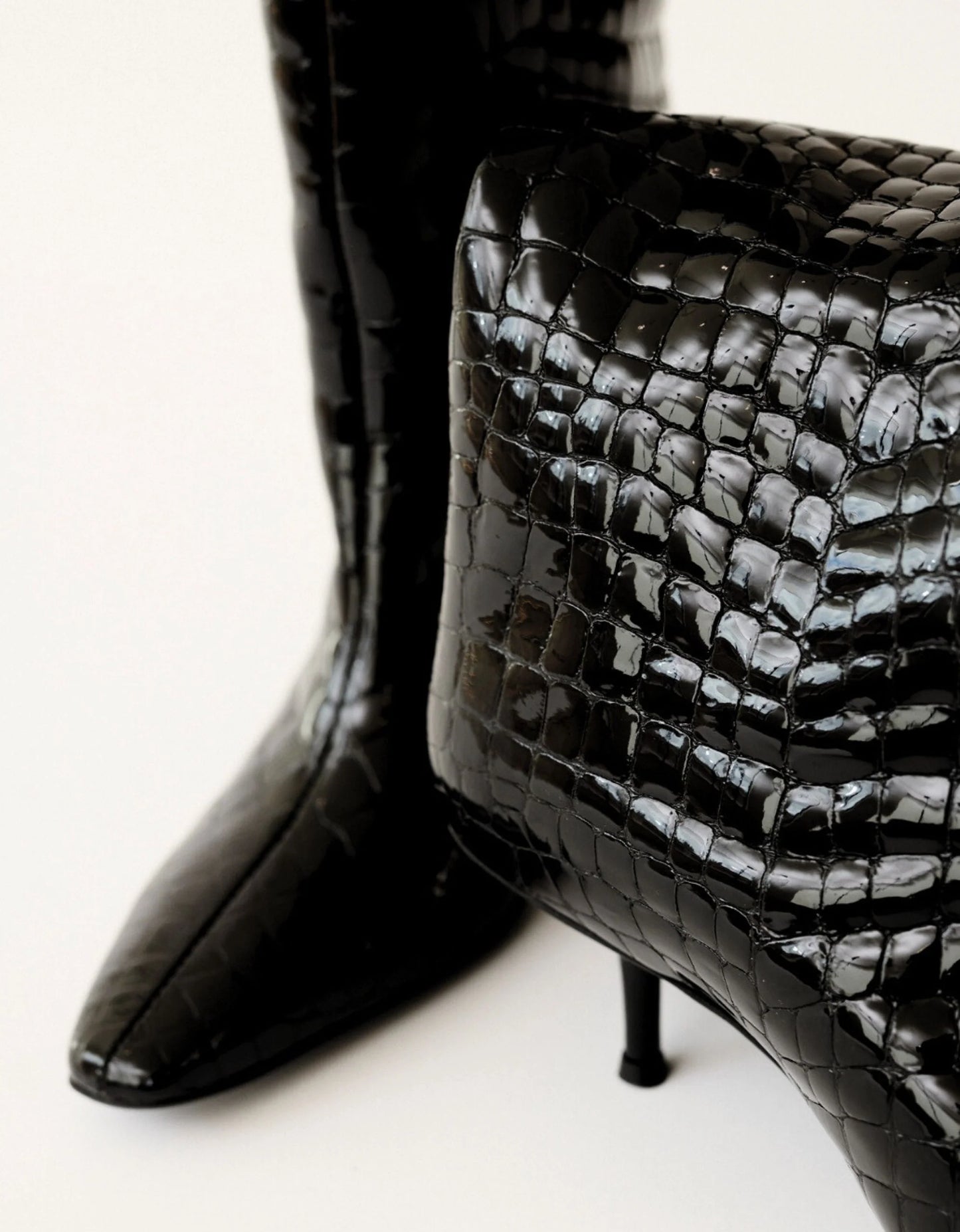 BETTINA BOOT - BLACK CROC