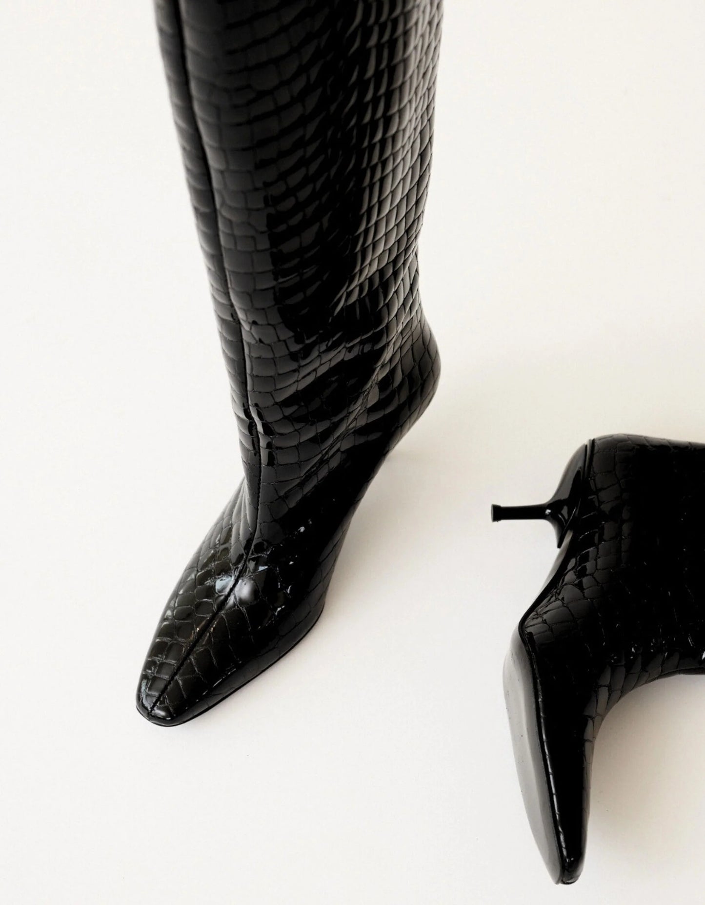 BETTINA BOOT - BLACK CROC