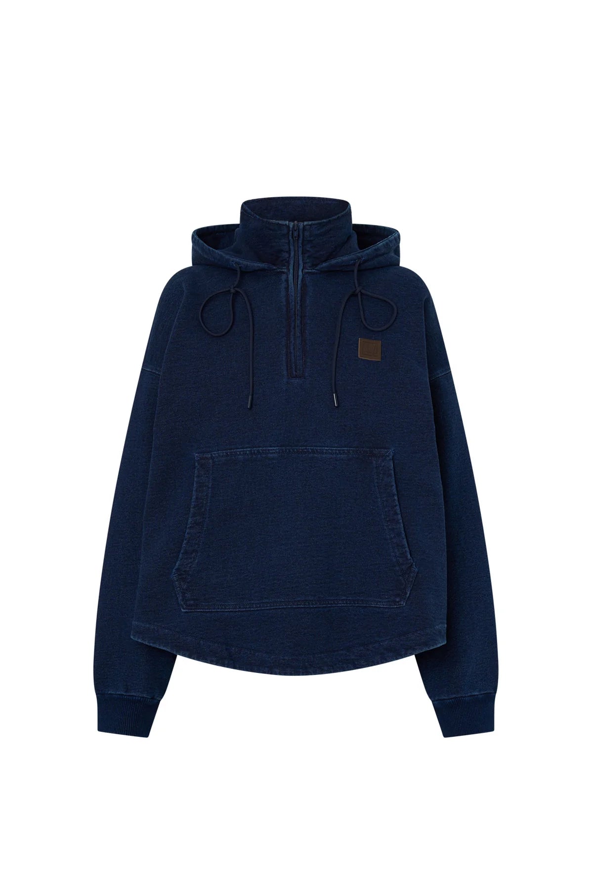 GRAVITAS ZIP UP DENIM YARN HOODIE - INK