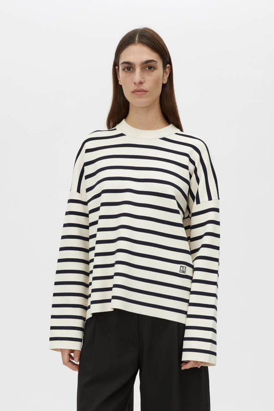 OSCAR KNIT SWEATER - CREAM STRIPE