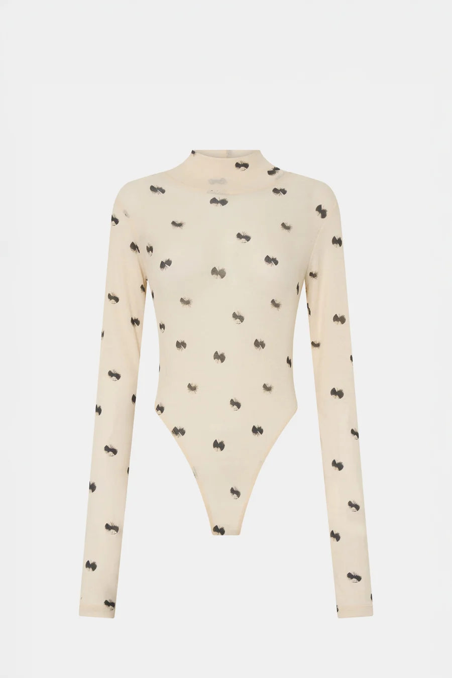 SIONA PRINTED LONG SLEEVE BODYSUIT-SOFT WHITE PRINT