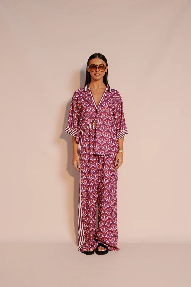 MANZO PANT - BLOOM PLUM PRINT