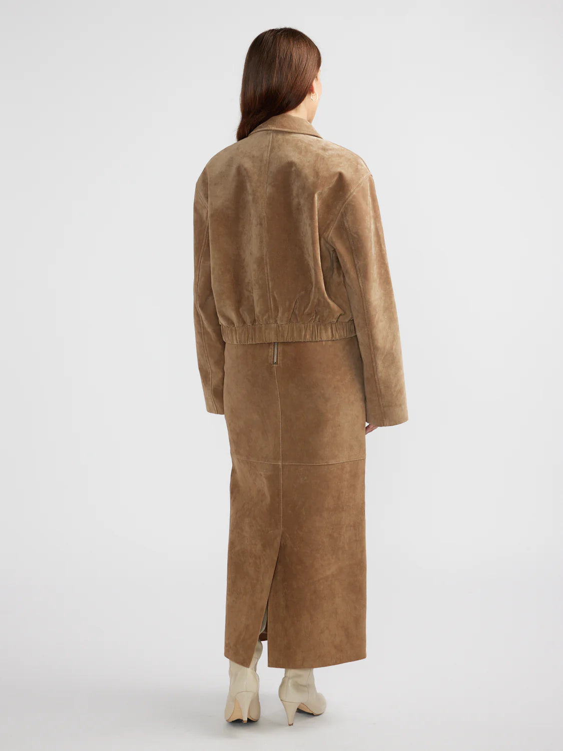 ANA SUEDE BOMBER JACKET -TOFFEE