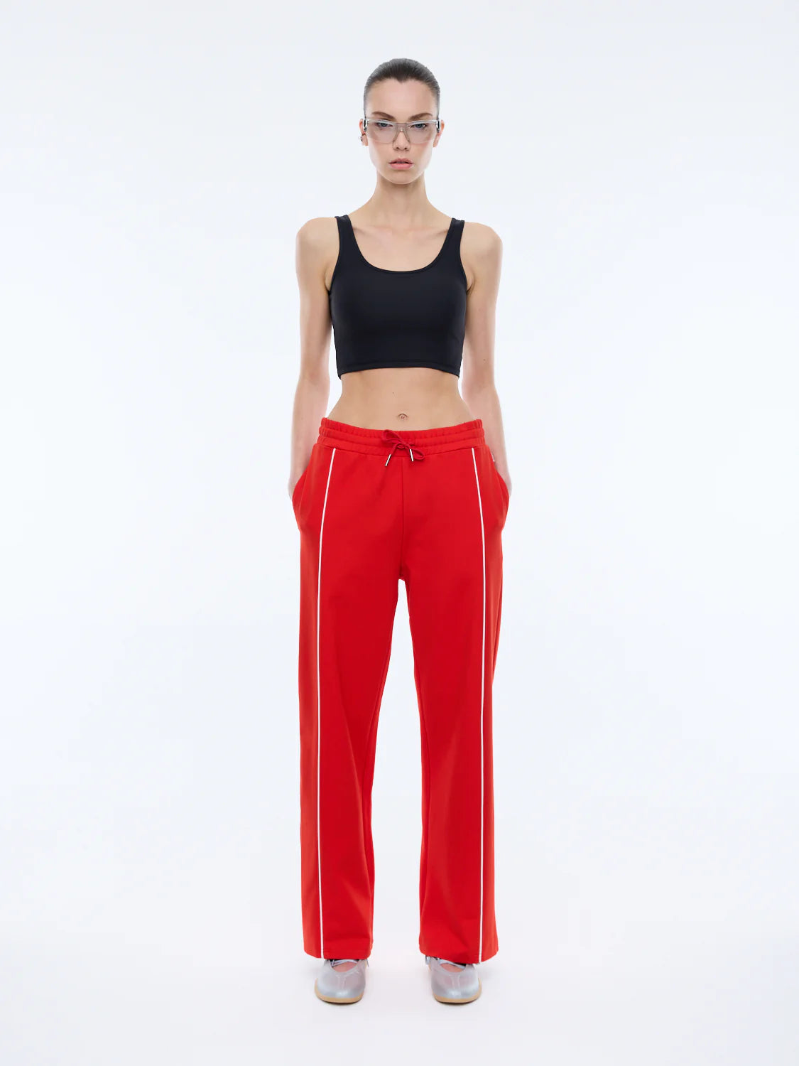 PIPER STRIPE PANT-FLAME RED