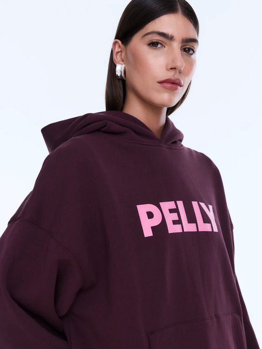 CASSIE OVERSIZED HOODIE - DEEP CHERRY