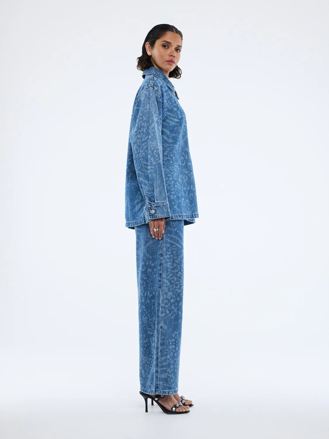 LISA DENIM SHIRT-BLUE MIXED ANIMAL