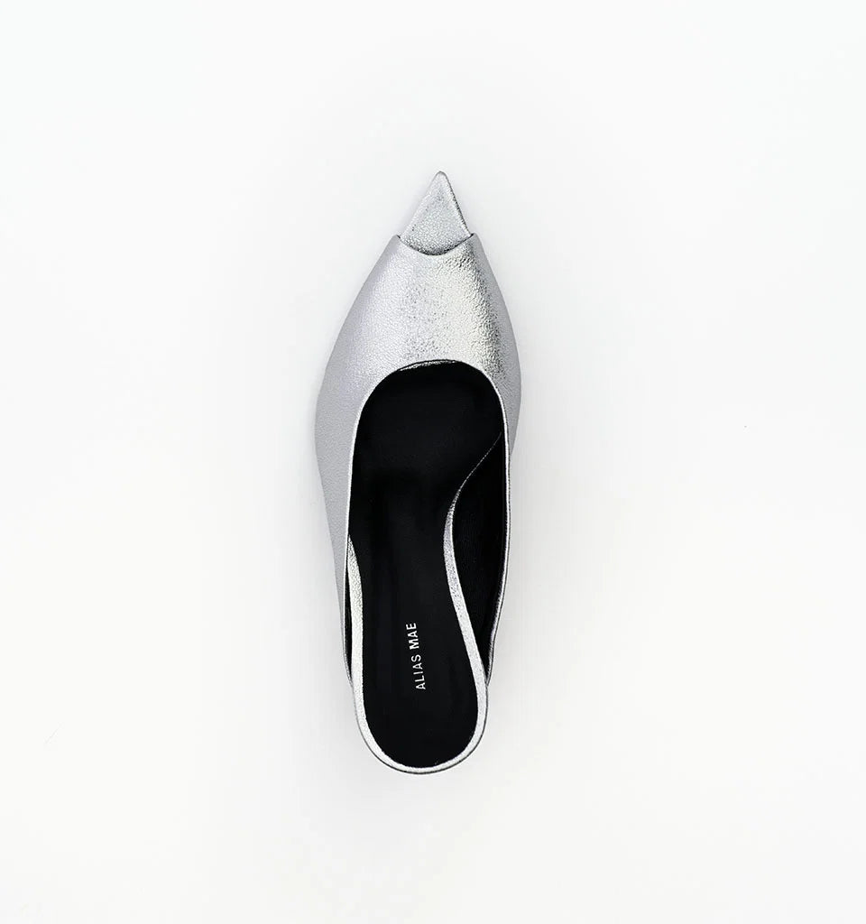 GIDGET SILVER CRINKLE HEELS