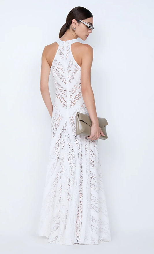 HENRIETTA HIGH NECK MAXI DRESS - WHITE