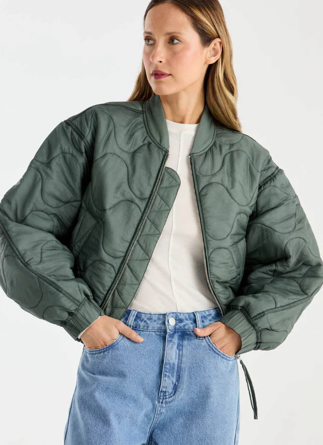 MAGNOLIA QUILTED JACKET - OLIVE
