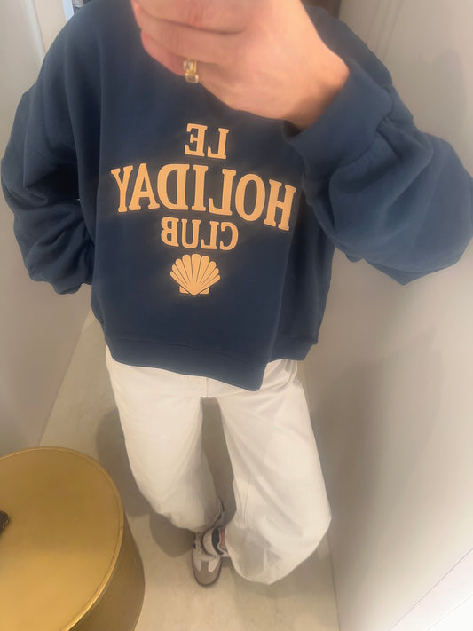 LE HOLIDAY CLUB SWEATER -NAVY SAND