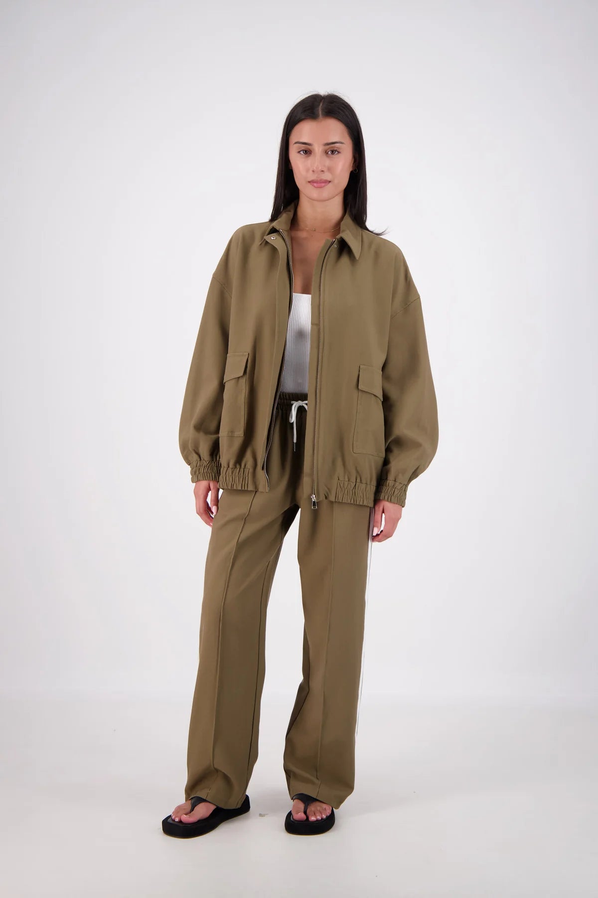 ISCHIA BOMBER JACKET - OLIVE