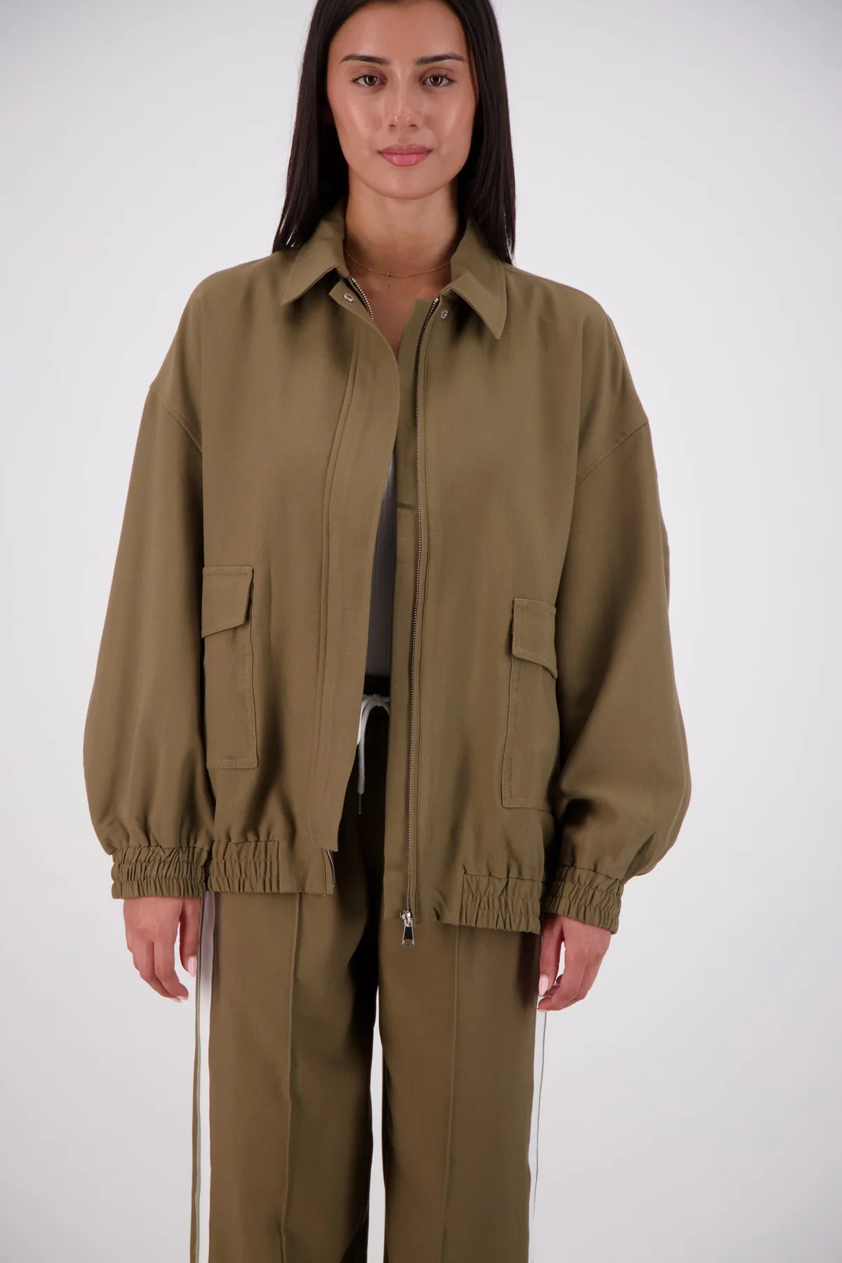 ISCHIA BOMBER JACKET - OLIVE