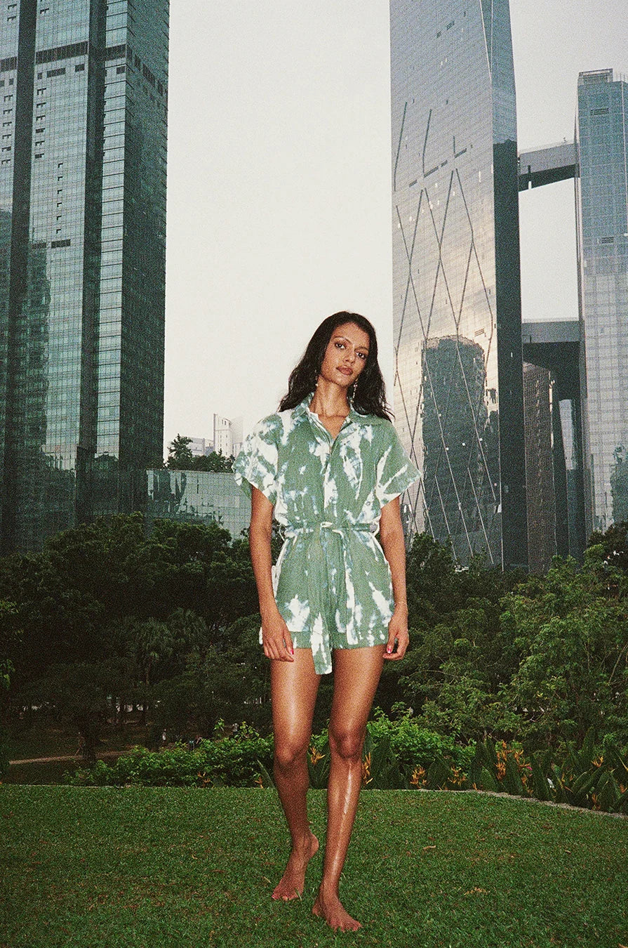 ELEVATE HEMP JUMPSUIT - MALACHITE