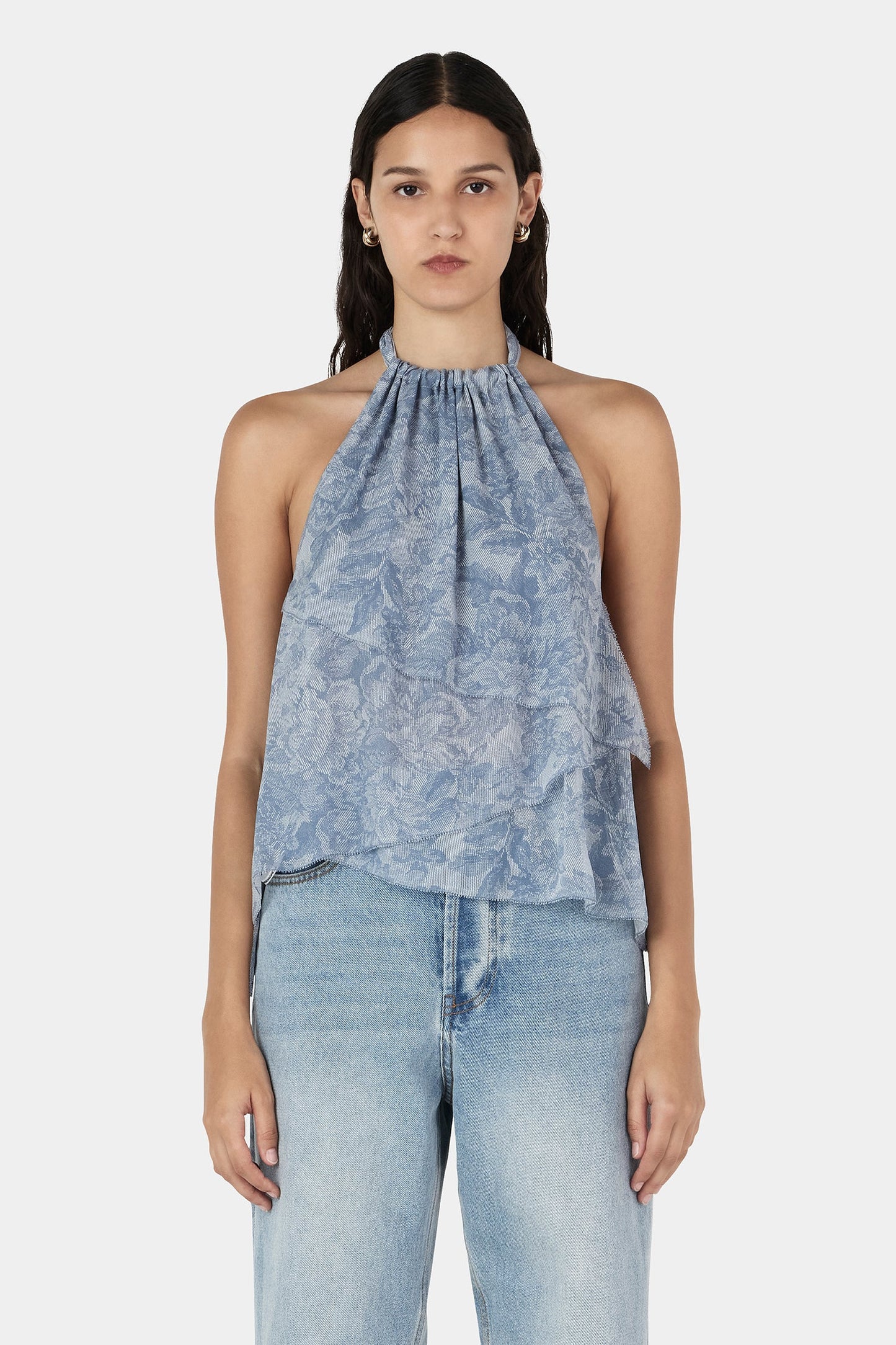 JOCELYN TOP - INDIGO PAISLEY