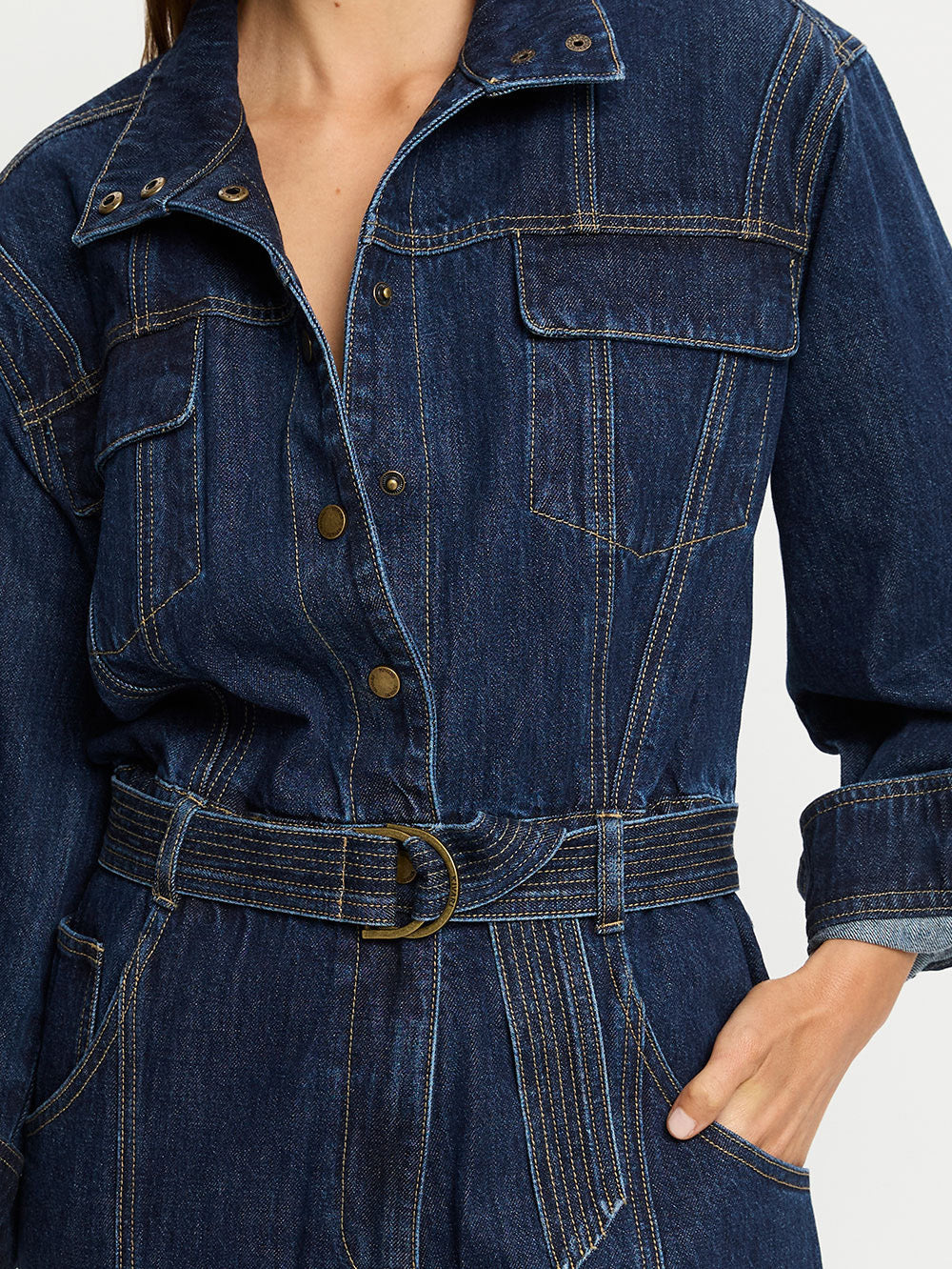JOELLE DENIM JUMPSUIT- AZURE