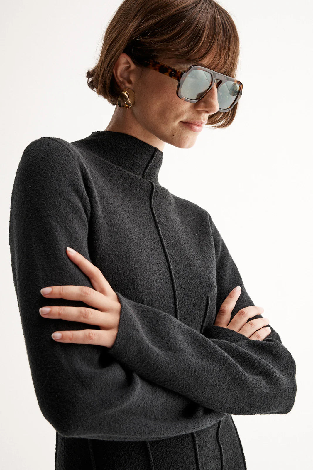 AMBER KNIT DRESS - BLACK