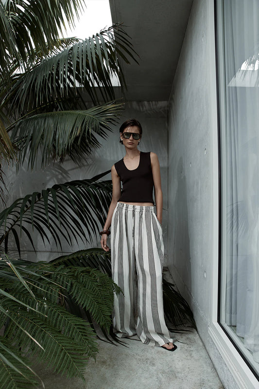 MILO STRIPE PANT -CHOCOLATE STRIPE