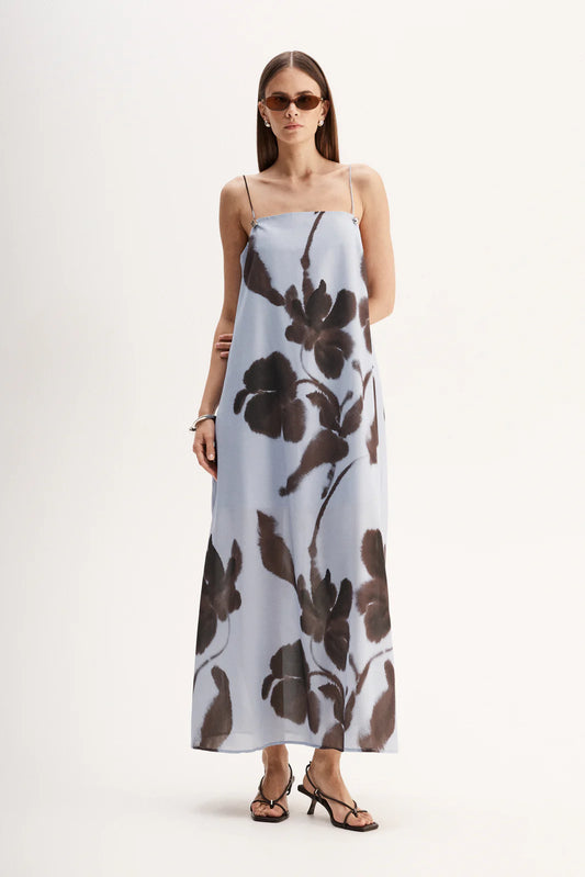 MONET MAXI DRESS-CHOC FLORAL PRINT