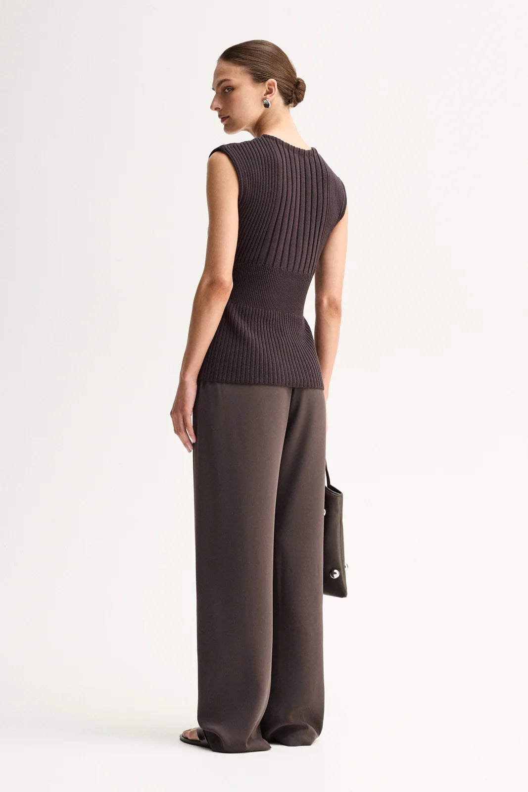 REED KNIT TOP-CHOCOLATE