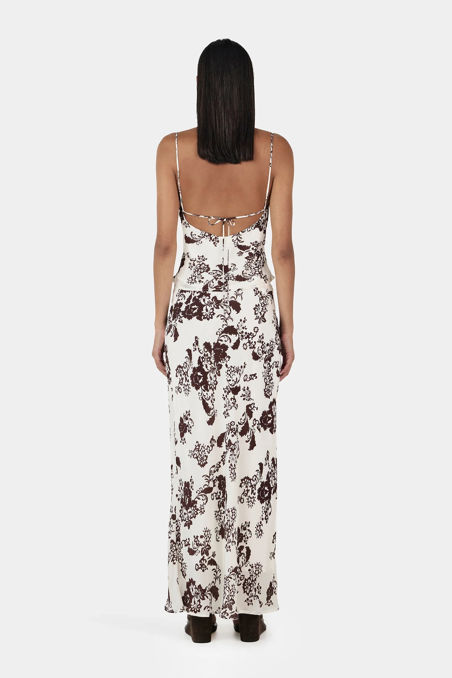 MARLI SLIP SKIRT - CRÃME FLORAL