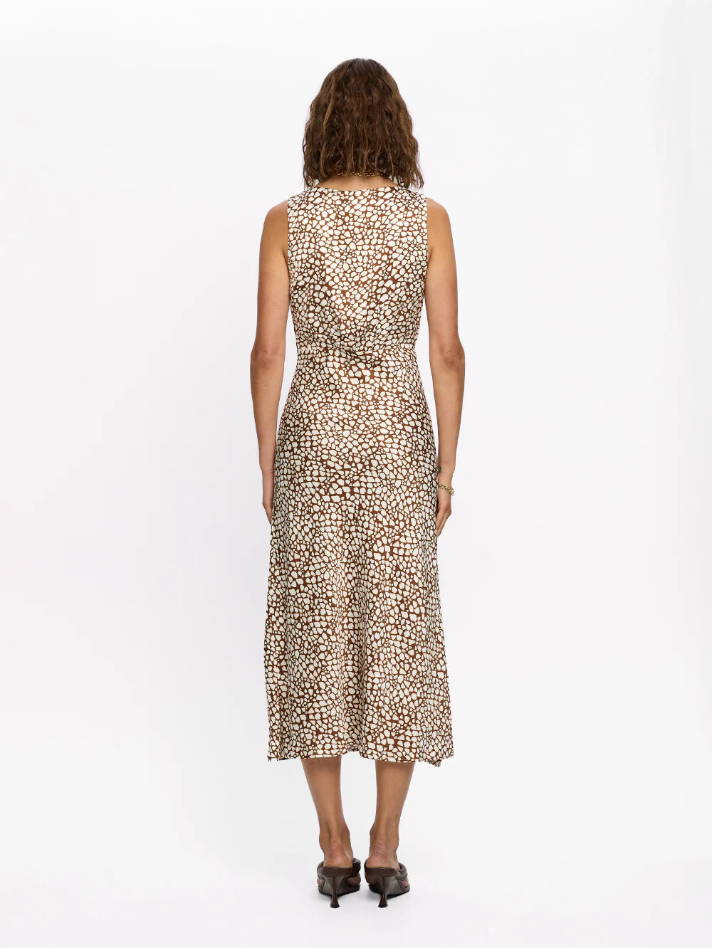 SOLARA MIDI DRESS-BROWN