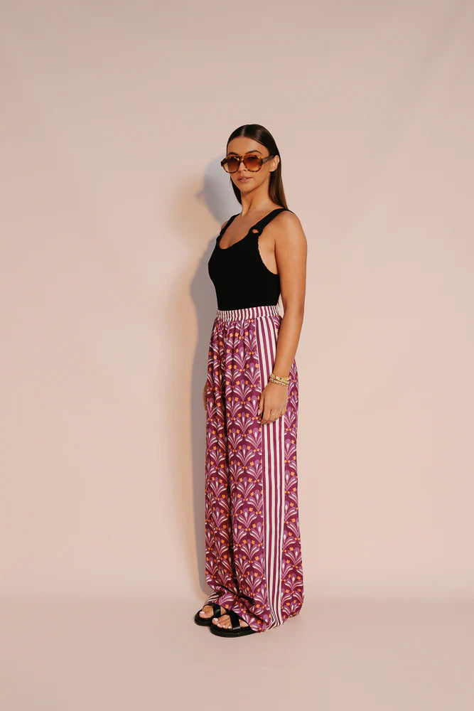 MANZO PANT - BLOOM PLUM PRINT